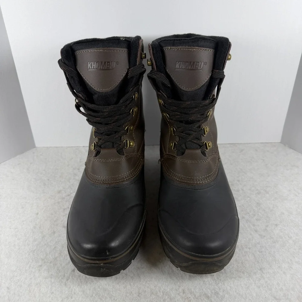 Khombu Kenny Men's‎ Winter Boots Size 9 Brown Black Waterproof Snow Duck Boots